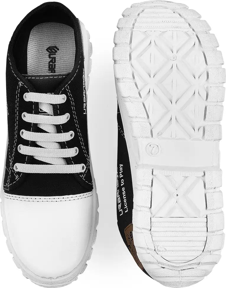 Trendy Casual Sneakers Sneakers For Men (Black, White