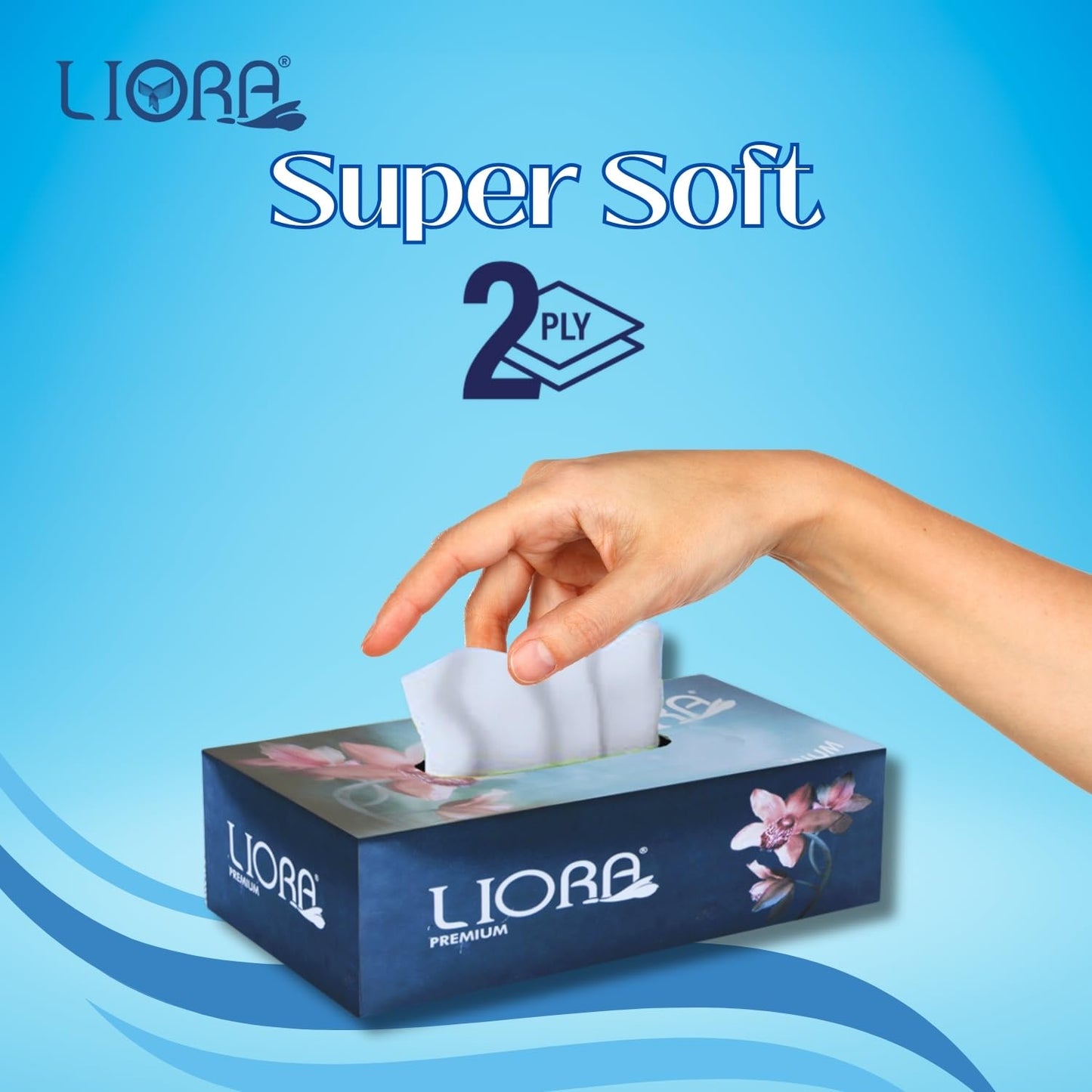 Liora 2 ply Soft Facial Tissue Paper Box Pack of 5, Soft Face Wipes Tissue for Wiping Oily Skin4x100 PullsMakeup Remove, Facial Wipes for face cleaning