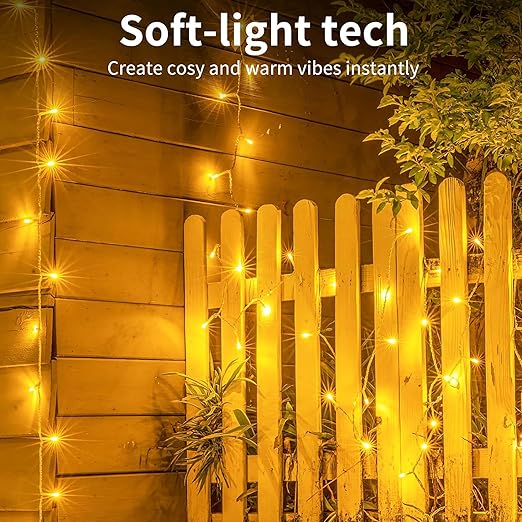 Homesake® 36 Feet Long 40 LED Power Pixel Serial String Light Fairy Lights, Plug Sourced, Home & Outdoor Light for Decoration, Diwali Lights for Decoration Home, Festive Decor (Pack of 2 Warm White)