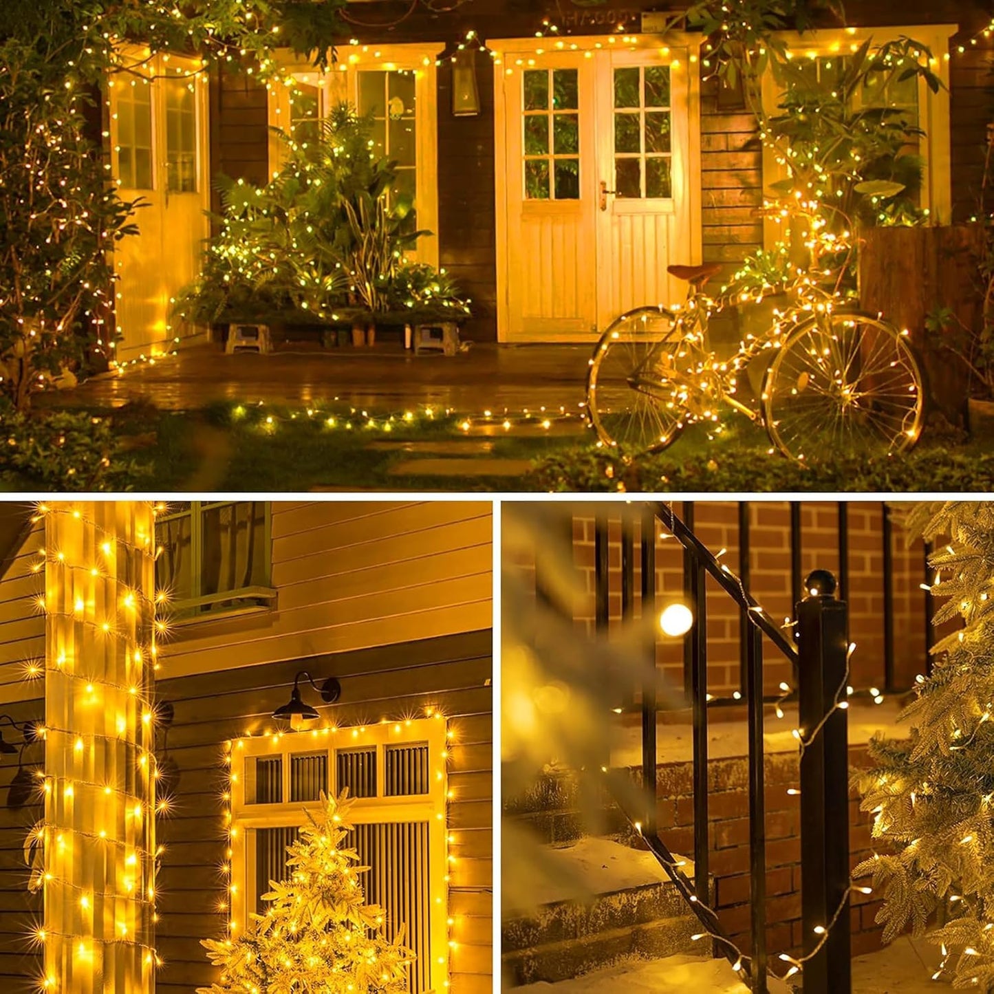 Homesake® 36 Feet Long 40 LED Power Pixel Serial String Light Fairy Lights, Plug Sourced, Home & Outdoor Light for Decoration, Diwali Lights for Decoration Home, Festive Decor (Pack of 2 Warm White)