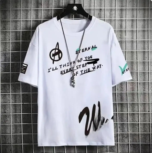 Printed Men White T-Shirt