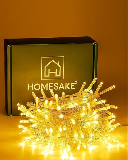 Homesake® 36 Feet Long 40 LED Power Pixel Serial String Light Fairy Lights, Plug Sourced, Home & Outdoor Light for Decoration, Diwali Lights for Decoration Home, Festive Decor (Pack of 2 Warm White)